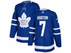 Men Adidas Toronto Maple Leafs #7 Tim Horton Blue Home Authentic Stitched NHL Jersey