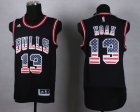 NBA Chicago Bulls #13 Joakim Noah Black jerseys(USA Flag Fashion)
