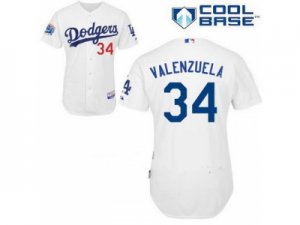 mib Los Angeles Dodgers #34 Valenzuela White Cool base[50th Patch]