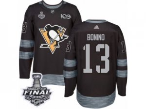 Mens Adidas Pittsburgh Penguins #13 Nick Bonino Premier Black 1917-2017 100th Anniversary 2017 Stanley Cup Final NHL Jersey