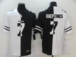 Nike 49ers #7 Colin Kaepernick Black And White Split Vapor Untouchable Limited