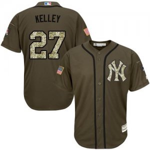 New York Yankees #27 Shawn Kelley Green Salute to Service Stitched Baseball Jersey