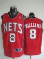 nba new jersey nets #8 williams red
