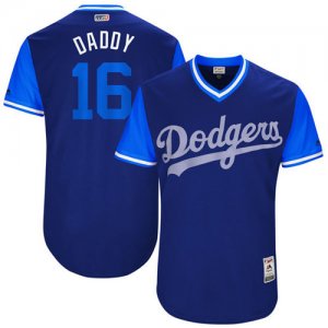 Dodgers #16 Andre Ethier Daddy Majestic Royal 2017 Players Weekend Jersey