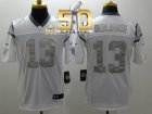 Nike Carolina Panthers #13 Kelvin Benjamin White Super Bowl 50 Men's Stitched NFL Limited Platinum Jersey