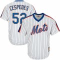 Mens Majestic New York Mets #52 Yoenis Cespedes Replica White Cooperstown MLB Jersey