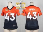 Women Nike Broncos #43 T.J. Ward Orange Blue Super Bowl 50 Fadeaway Fashion Jersey