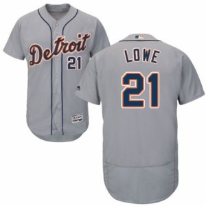 Men\'s Majestic Detroit Tigers #21 Mark Lowe Grey Flexbase Authentic Collection MLB Jersey