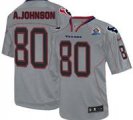 Nike Texans #80 Andre Johnson Lights Out Grey With Hall of Fame 50th Patch NFL Elite Jersey