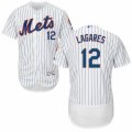 Mens Majestic New York Mets #12 Juan Lagares White Flexbase Authentic Collection MLB Jersey