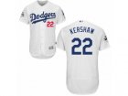 Los Angeles Dodgers #22 Clayton Kershaw Authentic White Home 2017 World Series Bound Flex Base MLB Jersey