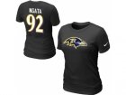 Women Nike Baltimore Ravens #92 NGATA Name & Number T-Shirt black