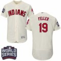 Mens Majestic Cleveland Indians #19 Bob Feller Cream 2016 World Series Bound Flexbase Authentic Collection MLB Jersey
