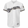 Men Milwaukee Brewers Majestic Home Blank White Flex Base Authentic Collection Team Jersey