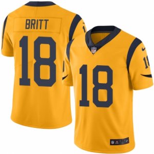 Mens Nike Los Angeles Rams #18 Kenny Britt Limited Gold Rush NFL Jersey