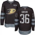 Mens Anaheim Ducks #36 John Gibson Black 1917-2017 100th Anniversary Stitched NHL Jersey