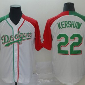 Dodgers #22 Clayton Kershaw White Mexican Heritage Culture Night Jersey Mexico