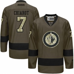 Mens Reebok Winnipeg Jets #7 Ben Chiarot Authentic Green Salute to Service NHL Jersey