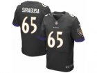 Mens Nike Baltimore Ravens #65 Nico Siragusa Elite Black Alternate NFL Jersey