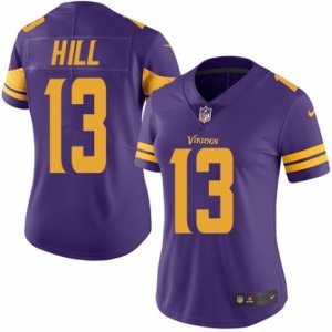Women\'s Nike Minnesota Vikings #13 Shaun Hill Limited Purple Rush NFL Jersey