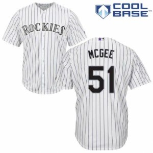 Men\'s Majestic Colorado Rockies #51 Jake McGee Authentic White Home Cool Base MLB Jersey