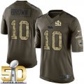 Nike Carolina Panthers #10 Corey Brown Green Super Bowl 50 Men's Stitched NFL Limited Salute to Service Jersey