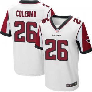 Men\'s Nike Atlanta Falcons #26 Tevin Coleman Elite WHITE Team Color NFL Jersey