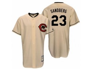 Chicago Cubs #23 Ryne Sandberg Replica Cream Cooperstown Throwback MLB Jersey