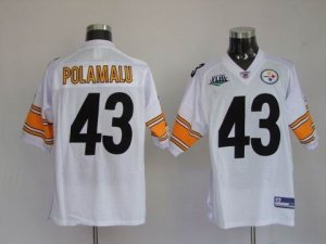 nfl pittsburgh steelers #43 polamalu white(09 superbowl)