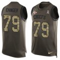 Mens Nike Kansas City Chiefs #79 Parker Ehinger Limited Green Salute to Service Tank Top NFL Jersey