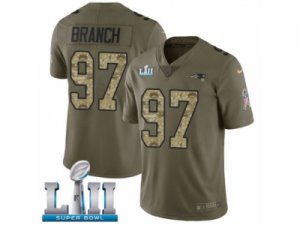 Men Nike New England Patriots #97 Alan Branch Limited Olive Camo 2017 Salute to Service Super Bowl LII NFL Jersey