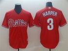 Phillies #3 Bryce Harper Scarlet Cool Base Jersey