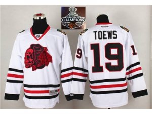 NHL Chicago Blackhawks #19 Jonathan Toews White(Red Skull) 2014 Stadium Series 2015 Stanley Cup Champions jerseys