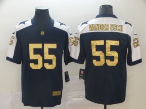 Nike Cowboys #55 Leighton Vander Esch Navy Gold Throwback Vapor Untouchable