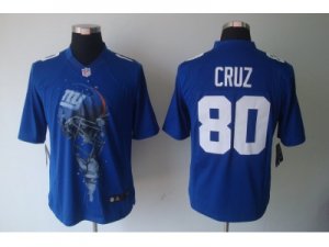 Nike nfl new york giants #80 Victor cruz blue jerseys[helmet tri-blend limited]