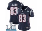 Women Nike New England Patriots #83 Dwayne Allen Navy Blue Team Color Vapor Untouchable Limited Player Super Bowl LII NFL Jersey