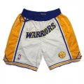 Warriors White 1995-96 White Just Don Throwback Shorts
