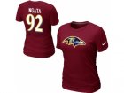 Women Nike Baltimore Ravens #92 NGATA Name & Number T-Shirt Red