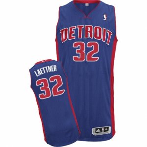 Mens Adidas Detroit Pistons #32 Christian Laettner Authentic Royal Blue Road NBA Jersey