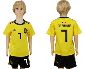 Belgium #7 DE BRUYNE Away Youth 2018 FIFA World Cup Soccer Jersey