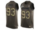 Mens Nike Seattle Seahawks #93 Nazair Jones Limited Green Salute to Service Tank Top NFL Jersey
