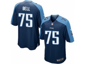 Nike Tennessee Titans #75 Byron Bell Game Navy Blue Alternate NFL Jersey