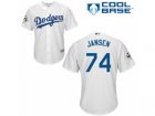 Los Angeles Dodgers #74 Kenley Jansen Replica White Home 2017 World Series Bound Cool Base MLB Jersey