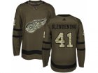 Adidas Detroit Red Wings #41 Luke Glendening Green Salute to Service Stitched NHL Jersey