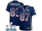 Women Nike New England Patriots #87 Rob Gronkowski Elite Navy Blue Drift Fashion Super Bowl LII NFL Jersey
