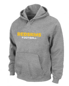 Washington Red Skins Authentic font Pullover Hoodie Grey