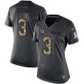 Women's Nike New York Giants #3 Josh Brown Limited Black 2016 Salute to Service NFL Jersey