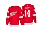 Mens Detroit Red Wings #14 Gustav Nyquist Red Home 2017-2018 adidas Hockey Stitched NHL Jersey