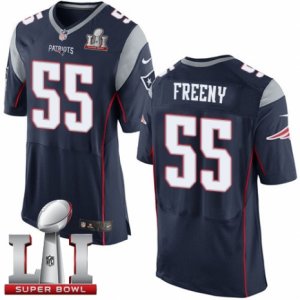 Mens Nike New England Patriots #55 Jonathan Freeny Elite Navy Blue Team Color Super Bowl LI 51 NFL Jersey