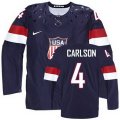 2014 Olympic Team USA #4 John Carlson Navy Blue Stitched NH